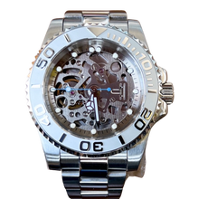 Load image into Gallery viewer, watchMOD silver bezel stainless Seiko move NH70A Yacht Master style
