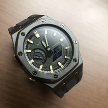 Load image into Gallery viewer, G-shock Ga2100-1A1 カシオーク カスタムケース  ゴールド ラバーストラップ　g177
