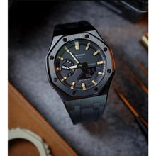 Load image into Gallery viewer, G-shock Ga2100-1A1 カシオーク カスタムケース  ゴールド ラバーストラップ　g177
