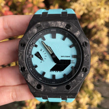 Load image into Gallery viewer, G-shock カシオーク カスタムケース GA-2100-1A1 Tブルー カーボンケース ノーロゴ ダイヤル　g186
